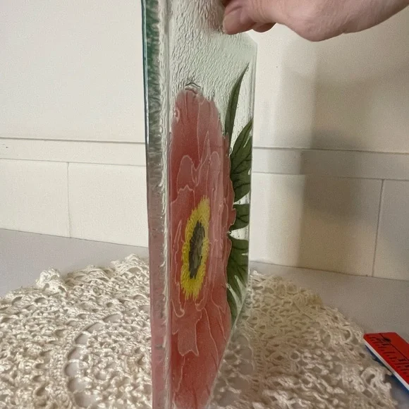 Vibrant Pink Peony Glass Art by Peggy Karr - Picture 12 of 14